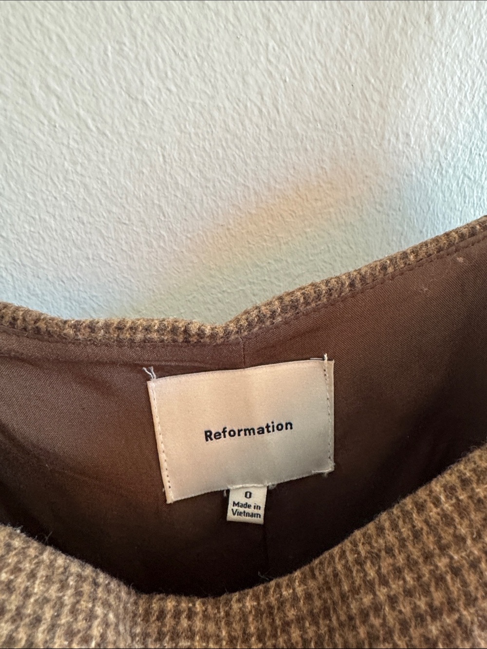 Reformation Brown Mini Skort with Front Flap Pockets - Picture 2 of 4